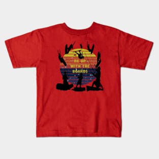 Kitesurfers Be Up With The Boards Retro Style Kids T-Shirt